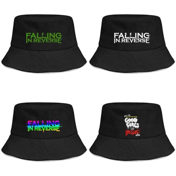 

falling in reverse plastic head good girls bad guys mens and women buckethat cool vintage bucket baseballcap logo rainbow green desert, Blue;gray