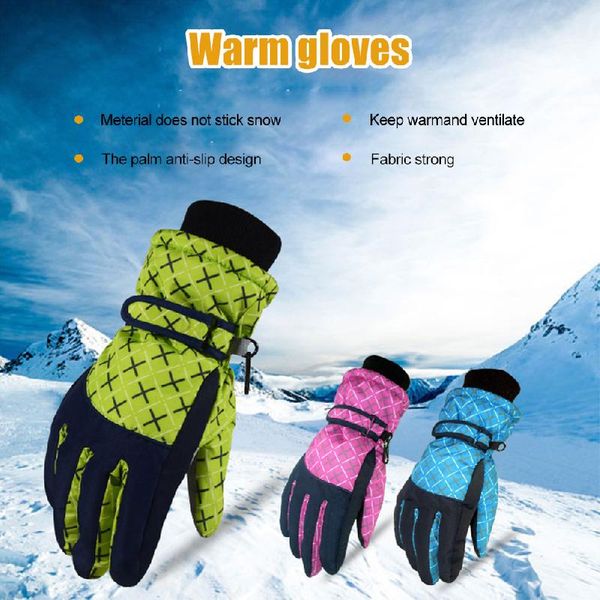 

winter gloves solid color warm waterproof windproof gloves hook and loop closure for cycling skiing motorcycle