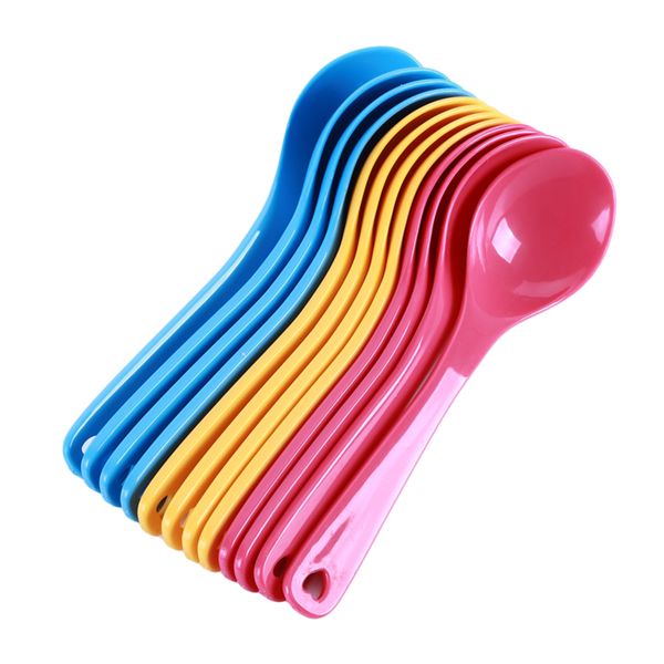

Baby Toddler Feeding Spoons Safe Plastic Baby Training Eating Spoons Set Food For Kids Color Small Spoon 12 Pcs/Set