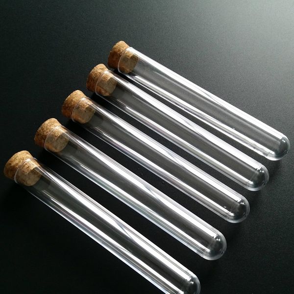 

Pla tic te t tube with cork topper 15x100mm 11ml clear bottle food grade approved w9663