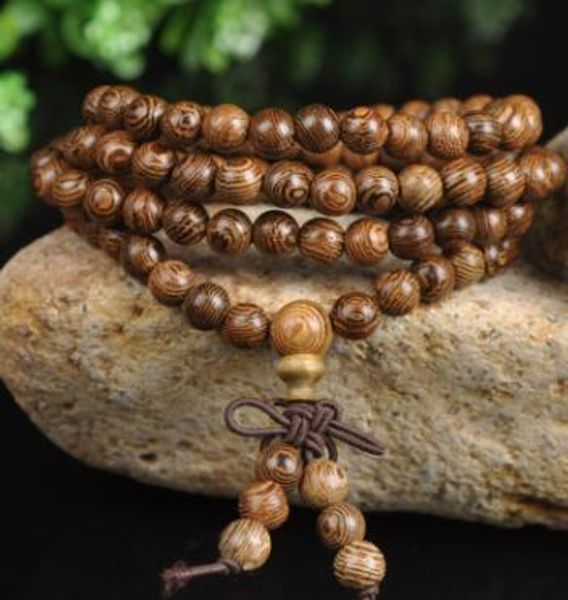

1 pcs latest wenge prayer beads tibetan buddhist mala buddha bracelet rosary wooden pulsera hombre, Black