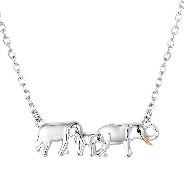 

strollgirl 925 sterling silver lovely elephants necklace for women fine jewelry mother's day gift