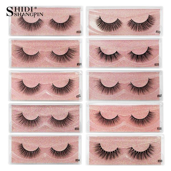 

false eyelashes shidishangpin 1 pair faux 3d mink natural long fake eye lashes extension makeup wispy cruelty bulk