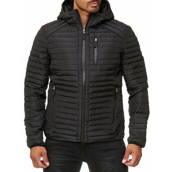 

men winter jacket warm cotton padded jacket mens solid color long sleeve hooded coats causal loose slim fit parkas fashion, Blue;black