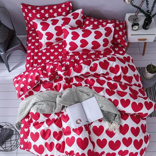 

pink love 4pcs girl boy kid bed cover set duvet cover child bed sheets and pillowcases comforter bedding set 2tj-61017