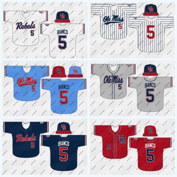 Alternate Ole Miss Rebels 14 COLE ZABOWSKI 6 THOMAS DILLARD 8 JUSTIN BENCH 15 GRAE KESSINGER 21 FOWLER NCAA College Baseball Jersey