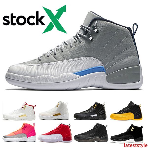 

stock x 12 12 basketball shoes for men women designer mens wolf grey reverse taxi michigan punch game royal sport trainer shoes