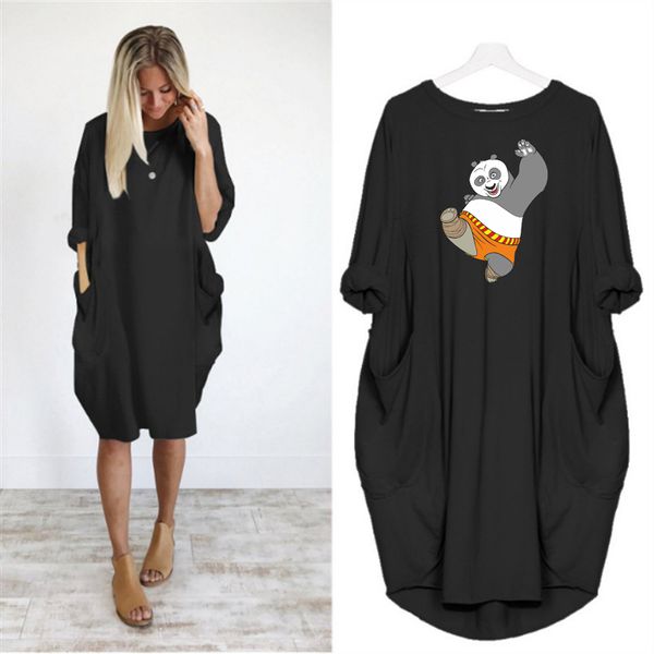 

wholesale designer women's dress fashion spring autumn dress with animal printed casual women's clothing 6 colors plus size s-5xl