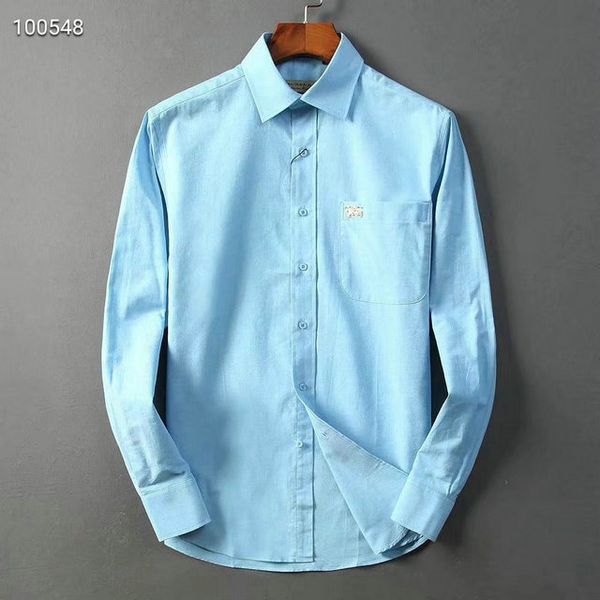 

luxury mens designer shirt burberri high end fashion brand tide shirt metal logo business wild multi color breathable summer shirts, White;black