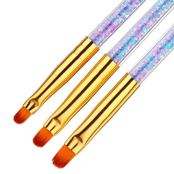 

new arriveral monja 3pcs nail painting pen brush acrylic gel extension builder manicure tools