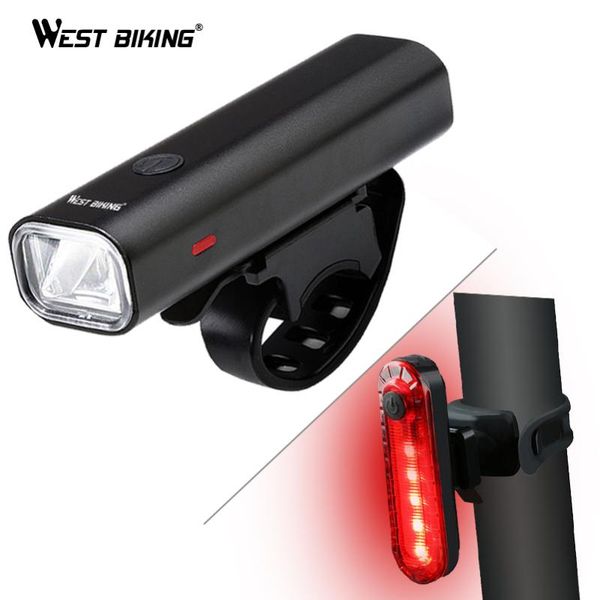 

west biking bike light set waterproof headlight with rear warming taillight for cycling usb bicycle front lamp