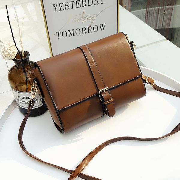 

2020 new women's bag simple retro casual bag shoulder square sling messenger