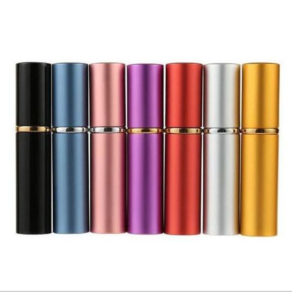 

7 colors 5cc smooth aluminium perfume bottle 5ml refillable perfume atomizer travel bottles fragrance glass spray bottles home fragrances