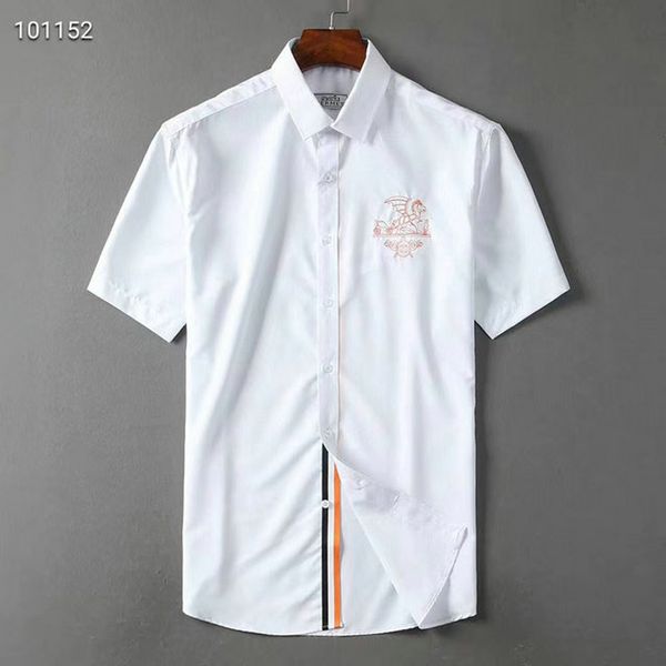 

Luxury Mens Designer Short Sleeve Shirts Firmate Business Dress Shirts Fashion Casual Brand Shirt Print Slim Shirt Homme Button Up Tops DS12