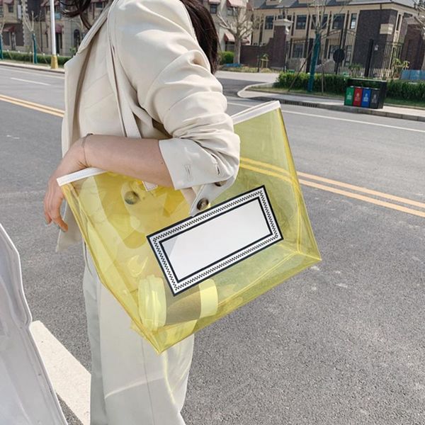 

горячие продажи большой емкости желе мешок 2020 новый дикий плечо женская сумка прозрачный лето подмышки bolsa feminina bolso mujer