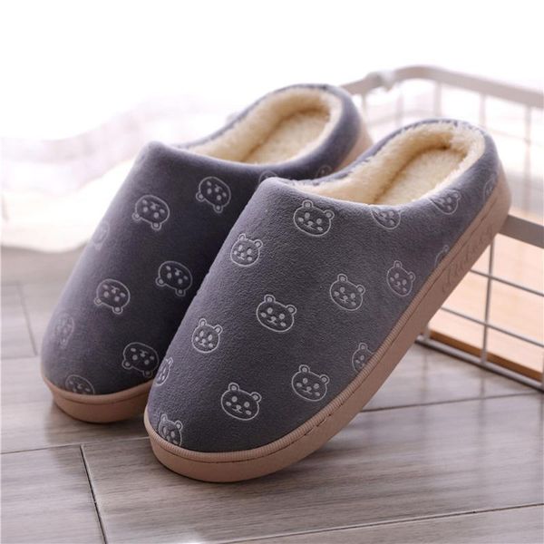 

animal prints suede winter warm slippers men home plus velvet indoor shoes flats buty meskie slippers men big size, Black