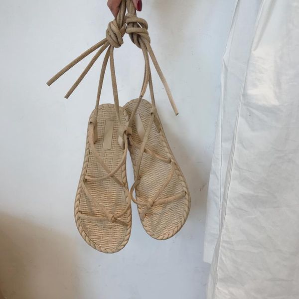 

2020 summer new sandals female fairy shoes flat bottom simple fashion wild sandals, Black