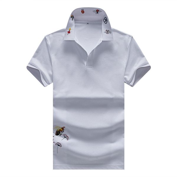 

new italy brand designer polo shirts men casual polo t shirt snake bee floral embroidery strip polos fashion classic luxury polo shirts, White;black