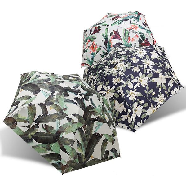 

beautiful flower leaf mini compact pocket umbrella lily floral anti-uv small umbrellas girls parasol women rain paraguas sp089