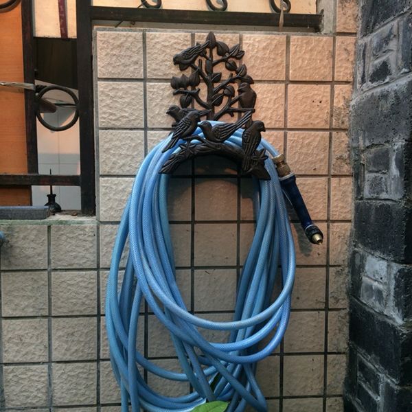 2019 Hose Holder Cast Iron 6 Birds On Tree Garden Hose Hanger