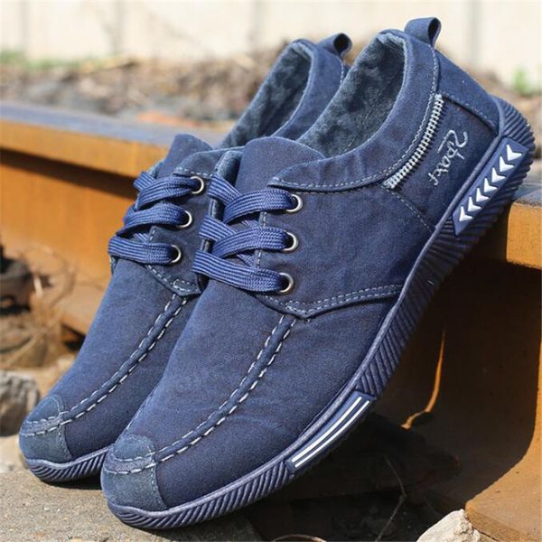 

breathable new canvas men shoes denim lace-up men casual shoes plimsolls male footwear spring autumn sneakers size 38-46, Black