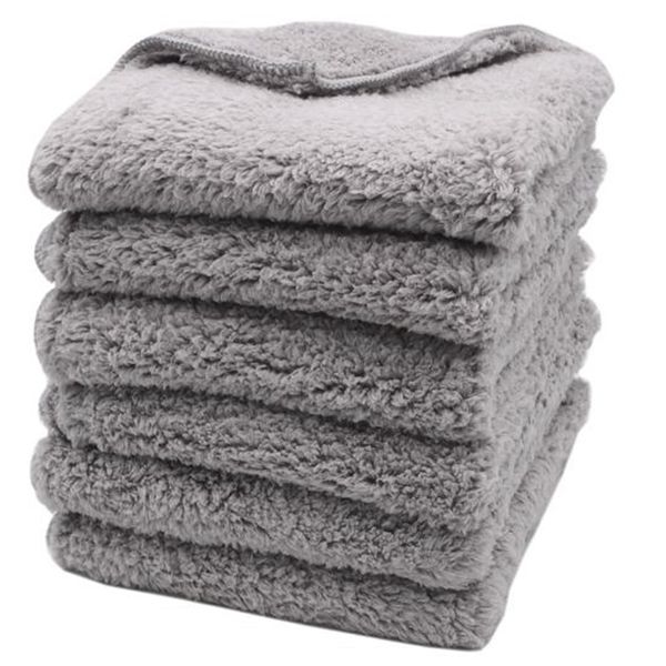 

6pcs 500gsm 40x40cm super thick plush edgeless microfiber towels car care cleaning cloths microfibre polishing detailing drying