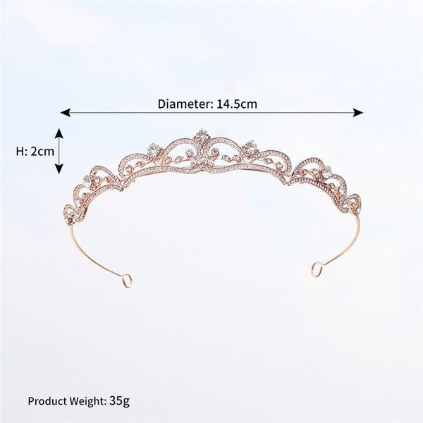 

romantic sweet 3 colors rhinestone bridal tiara crown for women bride girls wedding hair accessories jewelry my3602, Golden;white