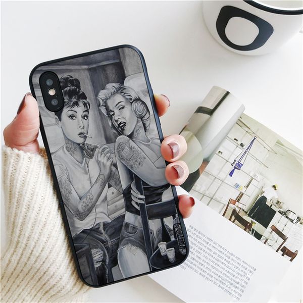 

coque audrey hepburn marilyn monroe cover for iphone 11 pro xs max xr case for iphone 8 7 6s plus 5s se 5 case soft silicone cover.