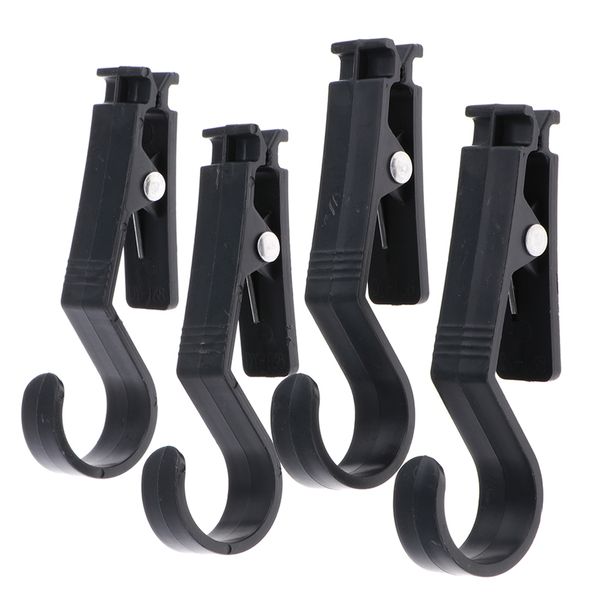 

4 pieces/set camping awning tent clip clasp towel cup hanging hooks - black