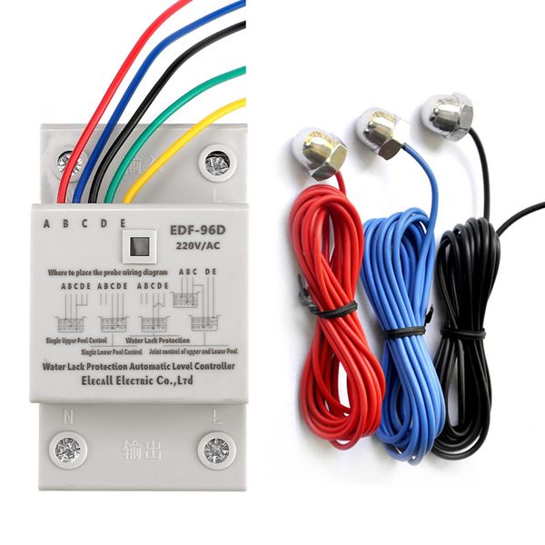 

elecall edf-96d din rail mount float switch автоматический регулятор уровня воды ac220v 5a контроллер водяного насоса