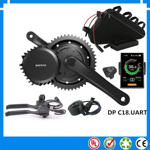 

eu us no taxes bafang bbshd mid drive bafang 48v 1000w electric bike motor kits with 48v 23ah li-ion triangle battery