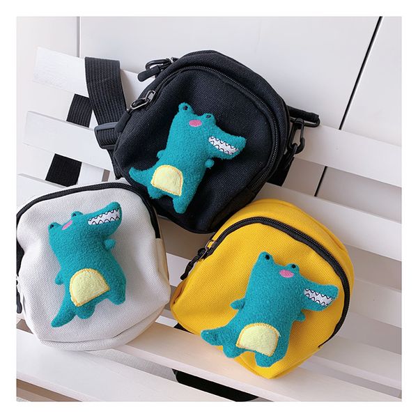 

kid's messenger bag 2019 korean-style canvas cartoon dinosaur rack accessories bag cute casual adorable baby shoulder