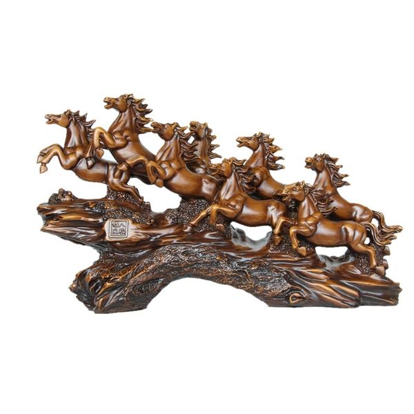

eight horse resin home furnishing wooden crafts sitting room feng shui home decoration creative gifts