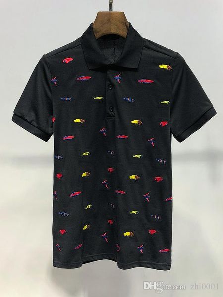 

luxury men's designer polo shirt men's british style designer golf shirt mens lapel short sleeve tennis shirt hmpl60, Gray