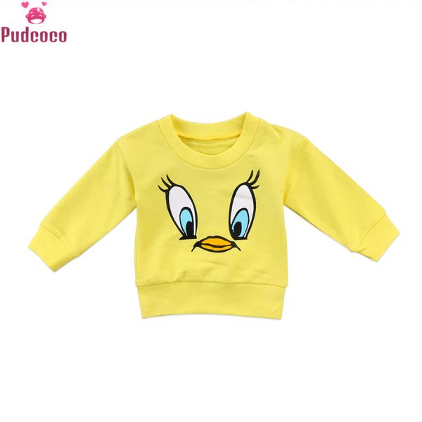 

infant hoodies kids baby girls sweat shirt boy little yellow duck t-shirt sweatshirt cotton sweater 6m-5t, Black
