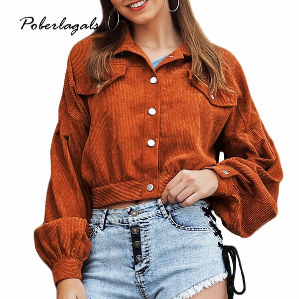 

autumn winter jacket women 2019 outwear & coats female corduroy stitching versatile short casual basic jackets womens coats, Black;brown