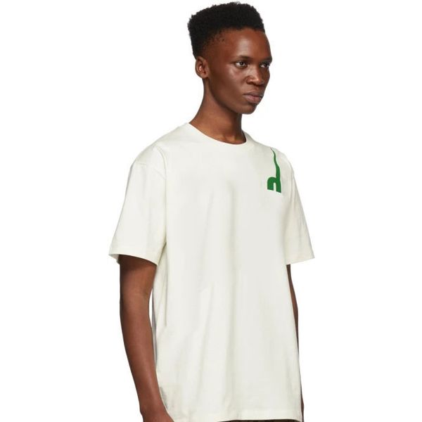 

20ss italy mens designer short sleeve luxury jersey t-shirts rib knit crewneck collar logo printed in red and white 565806 xjazy 9037, White;black