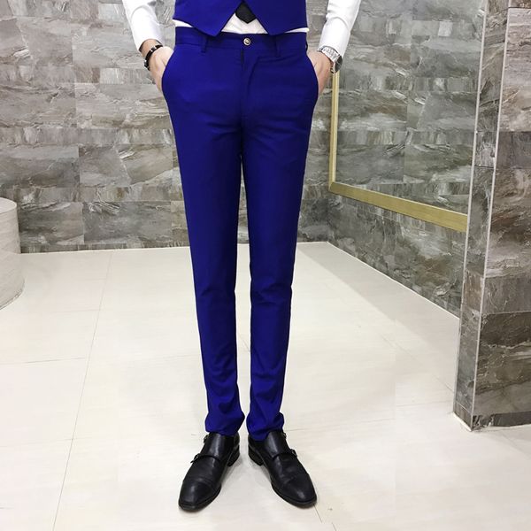 

classic men suit pant fashion business men dress pants size s m  xl xxl xxxl 4xl pure color formal trousers, White;black