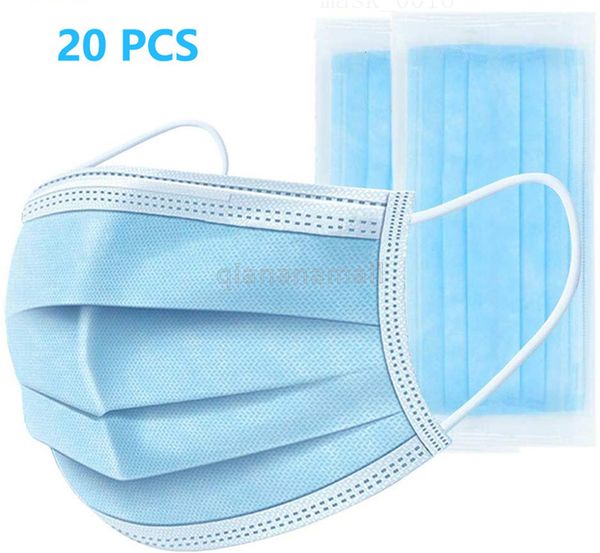 

лот одноразовой 50pcs маска 3 слоя 50pcs non woven маска dust роты маска для лица мягкой маски