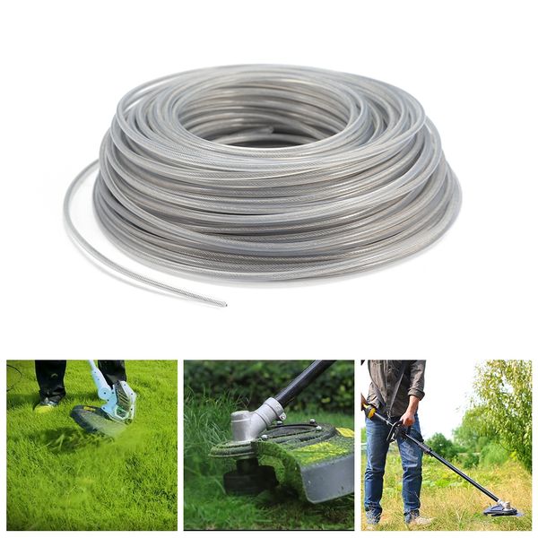 

3.0mm 15m / 45m trimmer wire rope cord line strimmer brushcutter trimmer long round roll grass replacement wire garden tool
