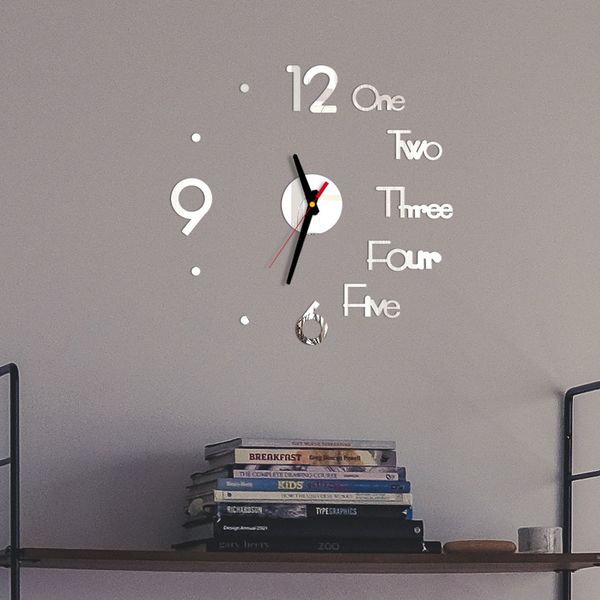 

diy wall clock 3d mirror surface sticker home office decor clock art decal wall clocks home decor living room quartz needle