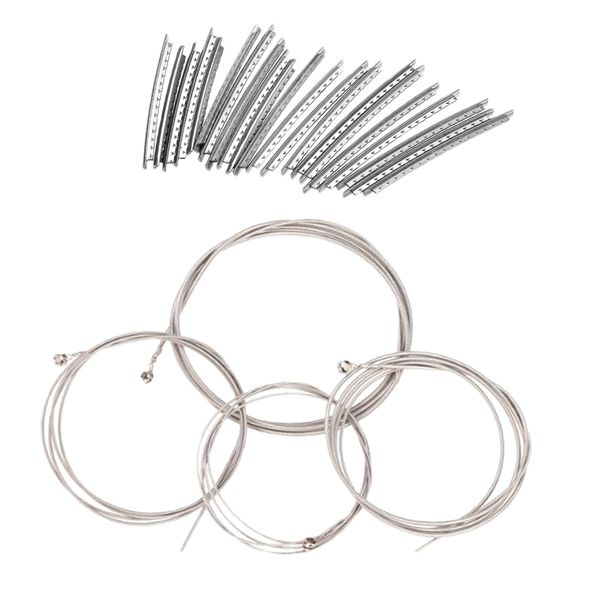 

4 string bass guitar strings with 21pcs bass guitar fret wire fretwire set