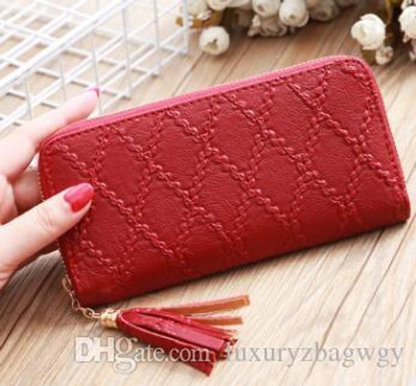 

2019 бесплатная доставка! мода сцепления кошелек известного сцепление из натуральной кожи бумажник с мешком пылесборника b823 824 825, Red;black