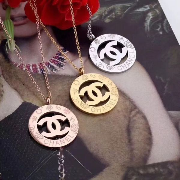 

fashion design necklace women letter jewelry gold silver rose gold stainless steel chain pendant non-fading chain gift