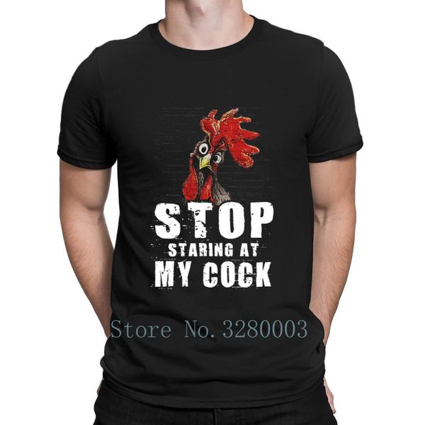 

sstaring at my cock chicken funny t shirt cute spring custom cotton novelty s-xxxl novelty breathable shirt, White;black