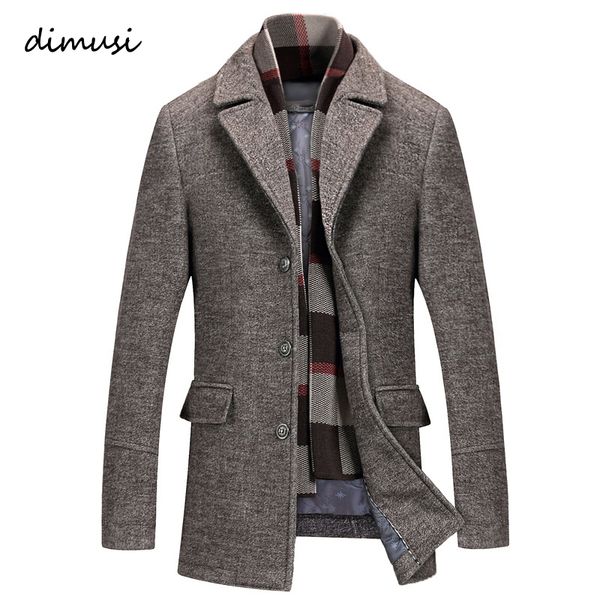 

dimusi men winter thick cotton wool jackets coats male casual windbreaker trench coats mens nylon business jackets 5xl,ta277, Black;brown