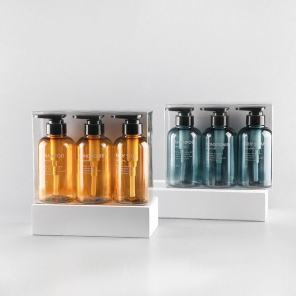 

3шт 300/500 мл дозатор мыла бутылка набор ванная комната шампунь бутылка высокой емкости пресс - тип лосьон мыло для тела пустой