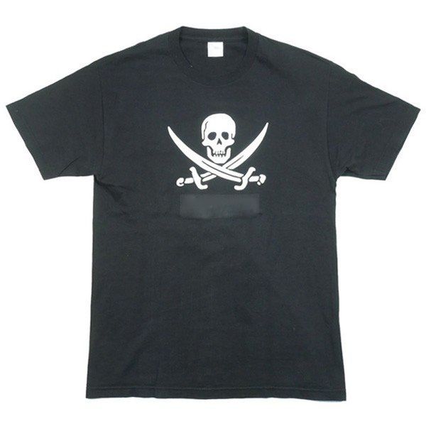 

19ss box logo x neighborhood skull printing tee men women couple summer fashion casual t-shirt letter breathable hip hop tee, White;black