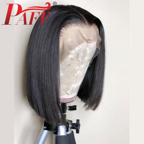 

paff silk straight short bob full lace wigs part glueless full lace human hair wigs bleached knots natural color wigs, Black;brown
