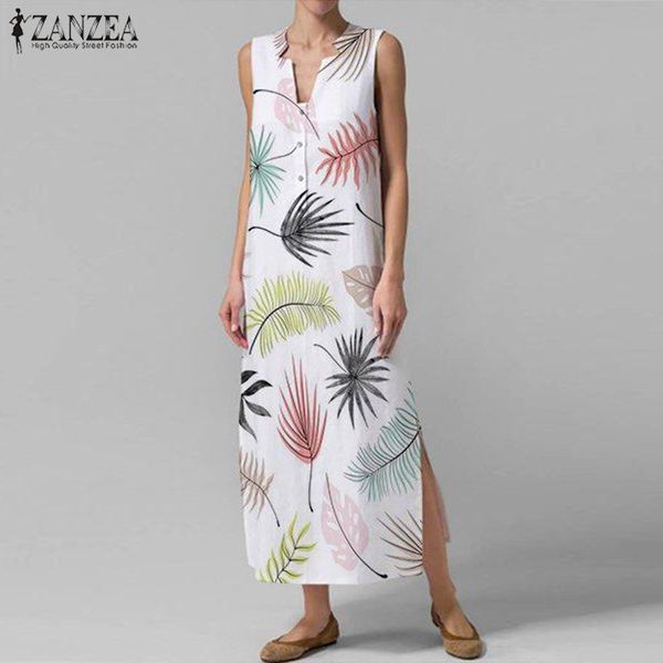 

zanzea 2019 лето женщины длинное макси платье богемный принт сарафан sexy рукавов сплит vestidos пляжная вечерняя одежда халат femme plus ра, Black;gray